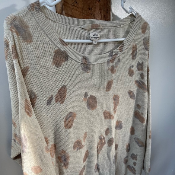 Aritzia Wilfred Balzac Sweater Beige Leopard Animal Print - Picture 3 of 4
